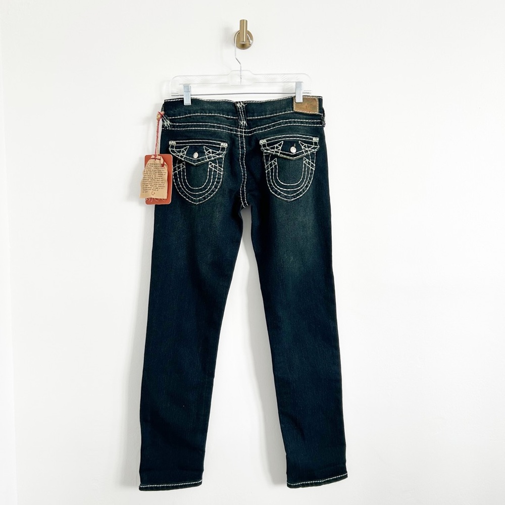 NEW $319 True Religion Bobby Super T Contrast Trim Embroidered Jeans Size 30 - Picture 7 of 11